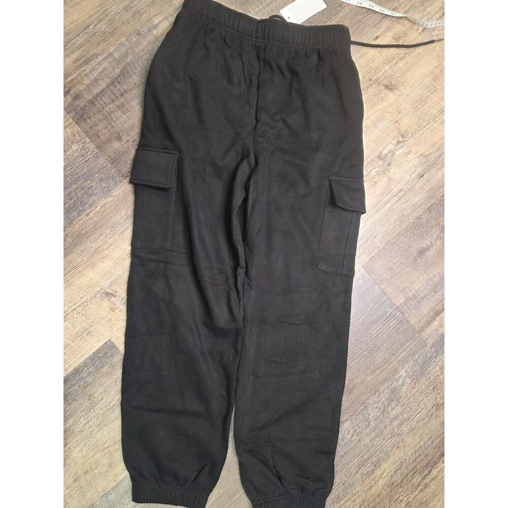 Trendy Queen Womens Cargo Joggers Size S Black Sweatpants Drawstring NWT - Picture 6 of 8